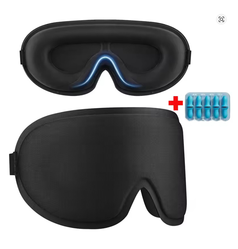 3D Sleep Mask for Side Sleepers – Light Blocking Soft Eye Cover
