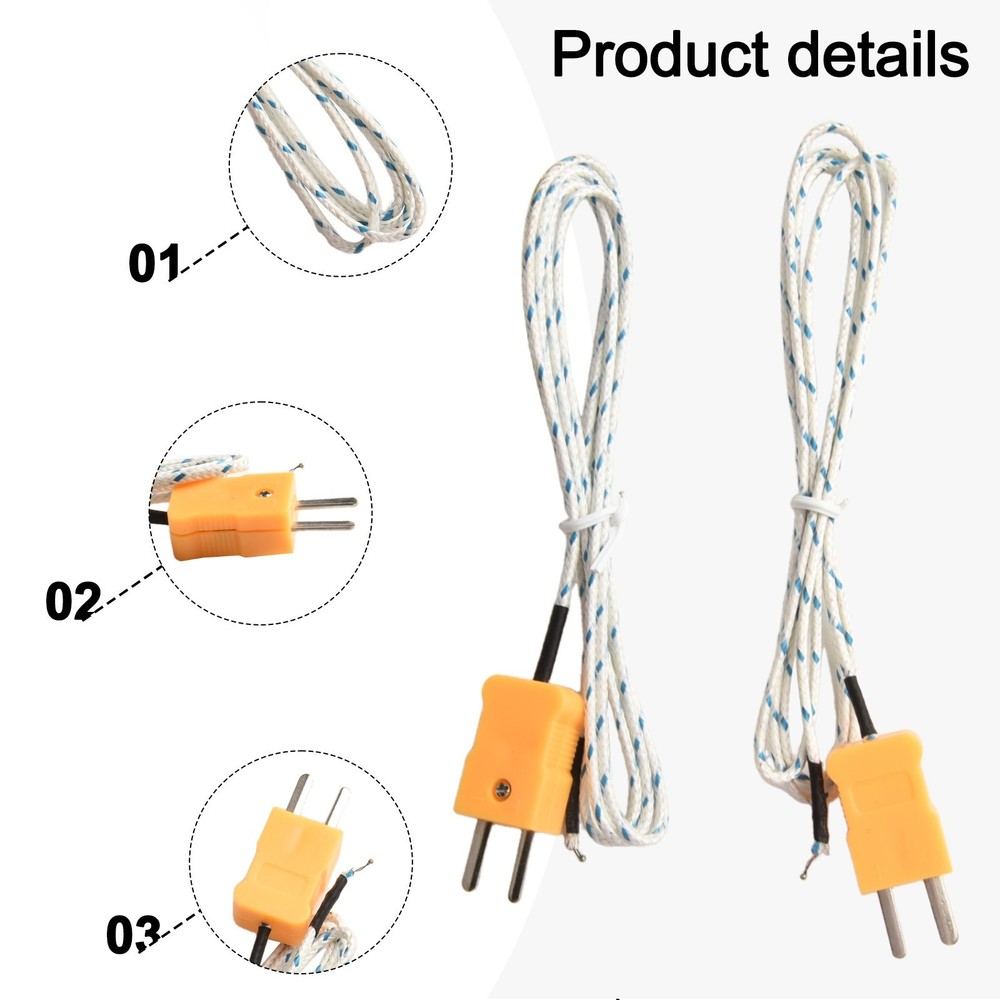 2pcs Temperature Probe for K Type Thermocouple Temperature Controller and Meter