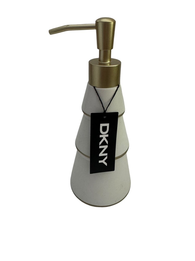DKNY Soap Dispenser Ivory Gold Christmas Tree Ceramic