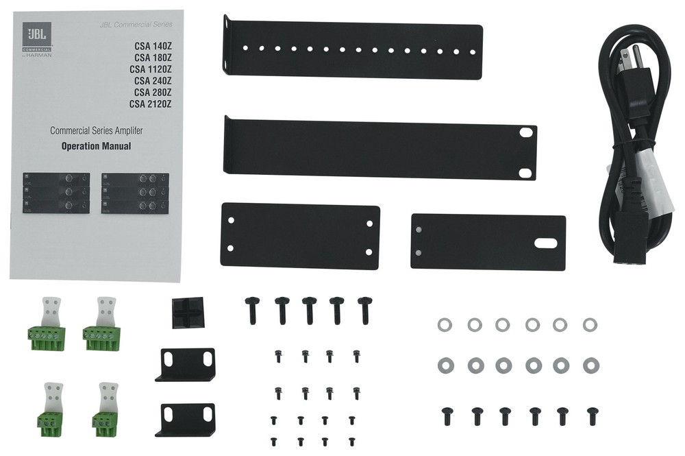 JBL CSA 280Z Amplifier+(2) Column Line Array 70V Commercial Speakers in Black