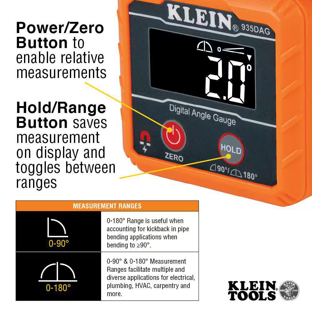 Digital Angle Gauge and Digital Leveler, Magnetic Mount