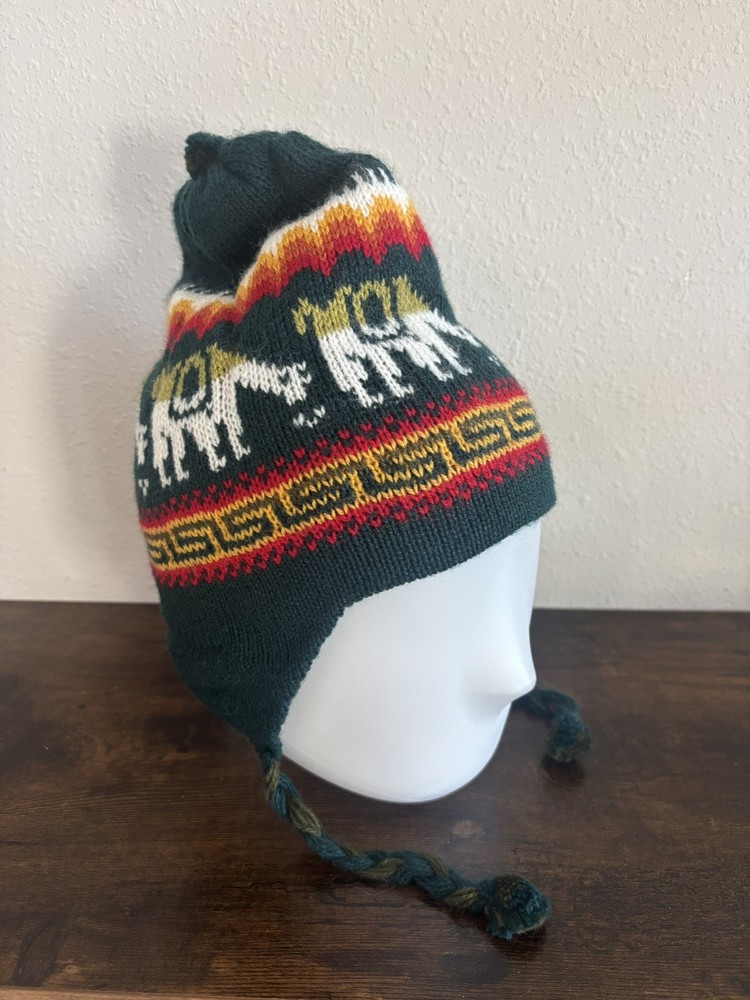 Peruvian Chullo Handmade Wool Beanie Cap Reversible