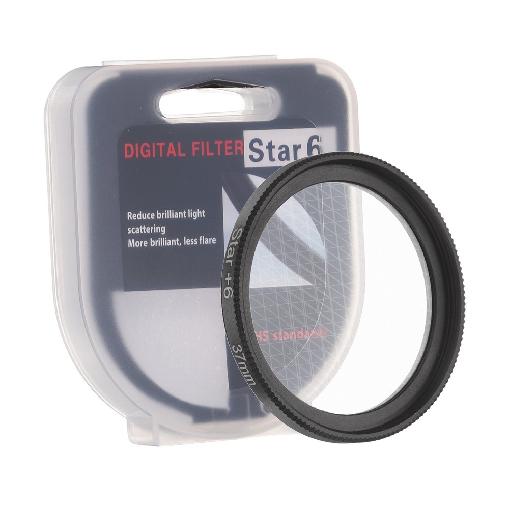37mm Star Filter 8 Points Starburst Len Filter Variable Twinkle Effect Black