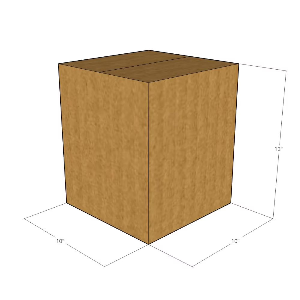 15 10x10x12 Kraft Brown Corrugated Shipping Boxes Multi-Depth 32 ECT