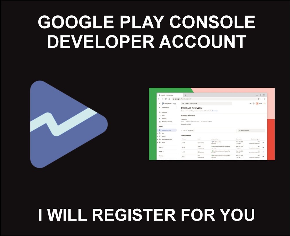 I Will Create Play Console Developer Account For you, And Verify it