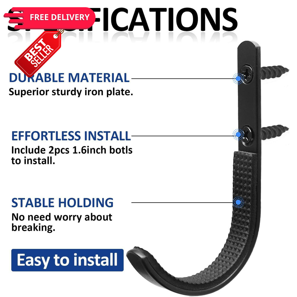 Oleitodh 24 Pack Gun Rack Wall Mount Hooks Bulk, Horizontal Racks Black