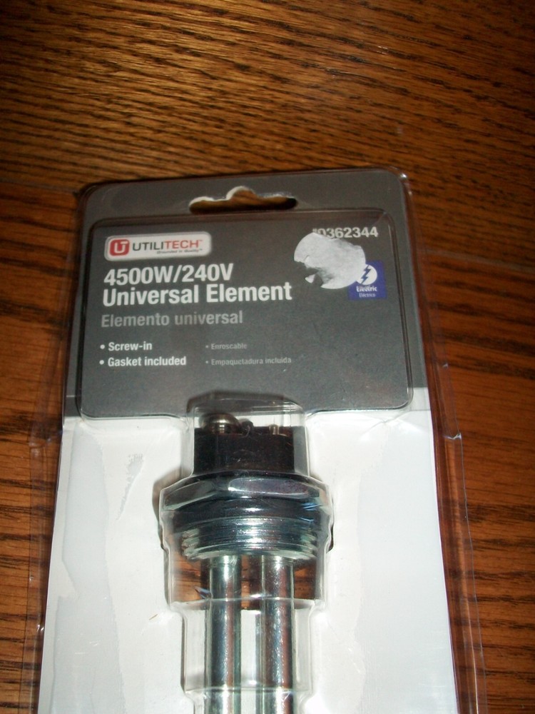 Utilitech Universal Water Heater Element 4500W/240 Volt # 0362344-NIP-Ships FREE