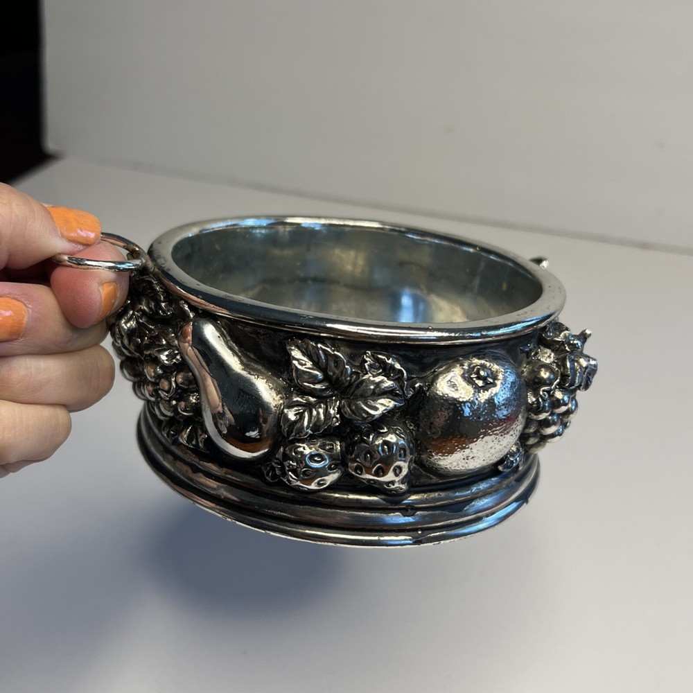 Pewter Wine Caddy Fruit Harvest Design