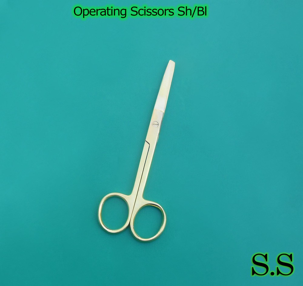 Operating Scissors Sharp-Blunt 5.5" Straight Full Gold Surgical Instruments