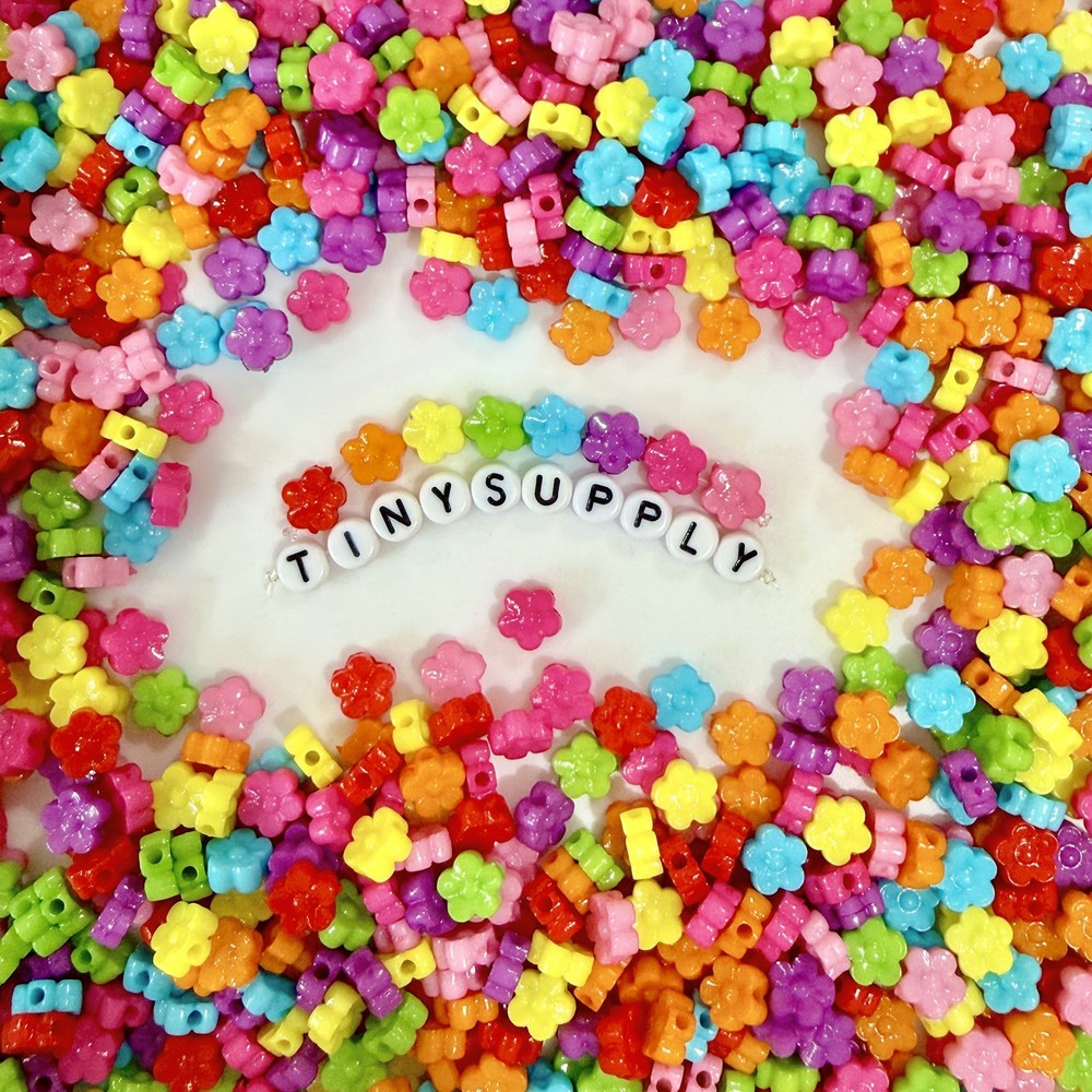 9MM Solid Colored Flower Bead