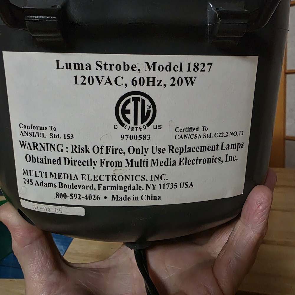 Lumastrobe Strobe Light Variable Speed/Color Tilt Stand WORKS READ
