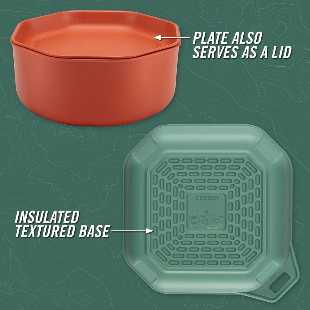 Gerber Gear ComplEAT Tableware Set - Polypropylene Camping Cookware - Portable O