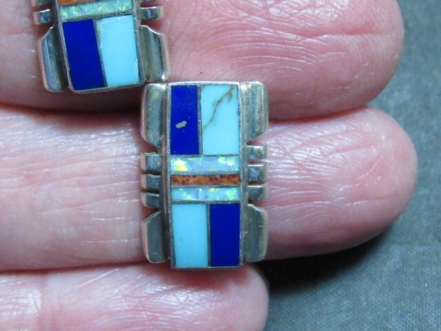 native turquoise opal earrings american