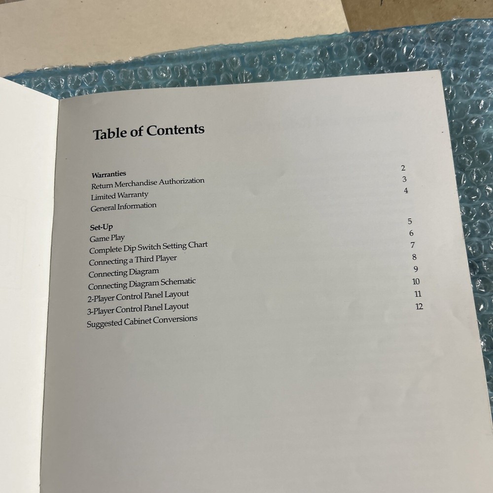 original THE COMBATRIBES Technos arcade video game manual