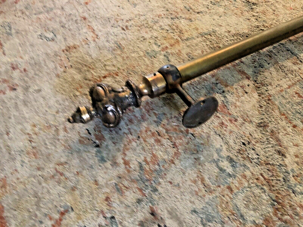 Vintage Brass Rail with Embossed Finial Ends 59" Long