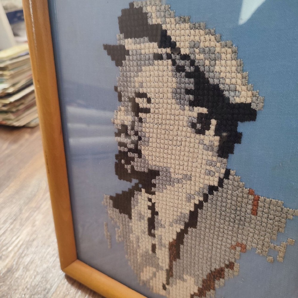Communism Propaganda Handmade Lenin embroidered on canvas