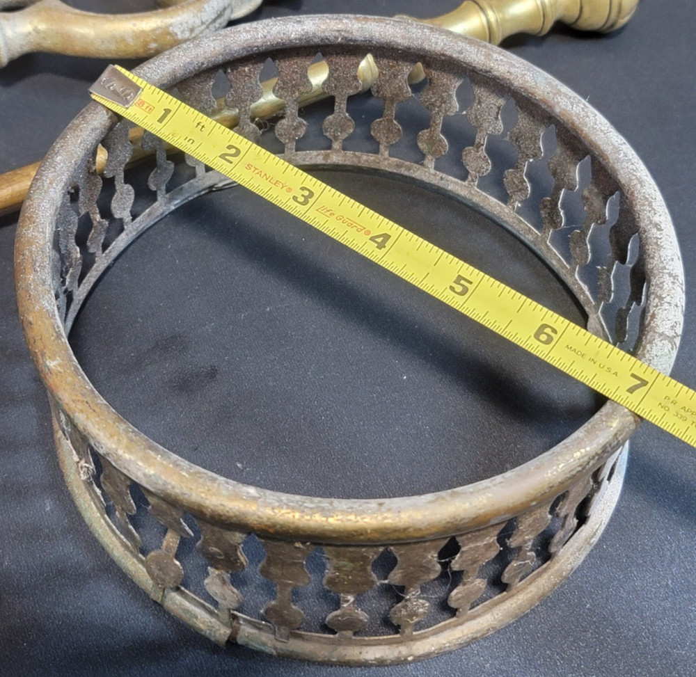 3-Piece Antique Brass Fireplace Tool Set