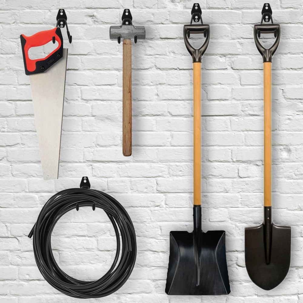 Suprom 6 Pack Garage Hooks Heavy Duty - Supports 100 lbs, 6 Pack, Black