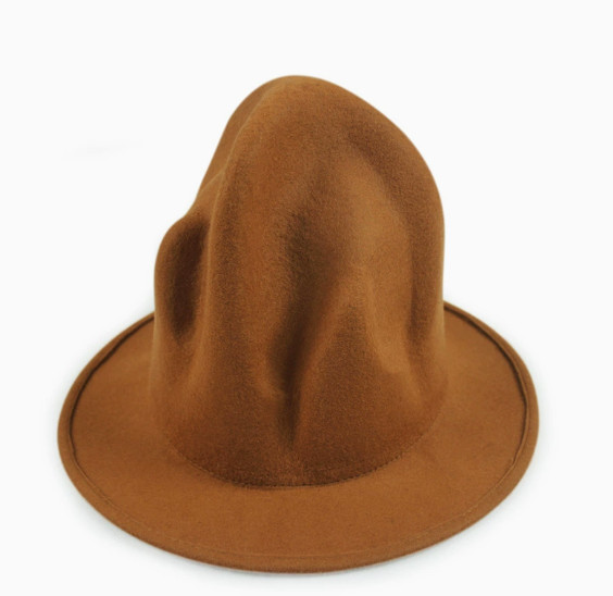 Pharrell Hat Black Felt Fedora Hat for Women Men Top Hat