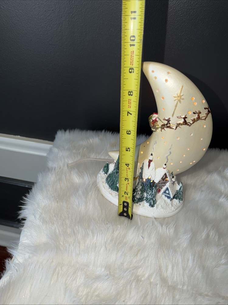 Vintage Hand-painted Moon Ceramic Christmas Night Light