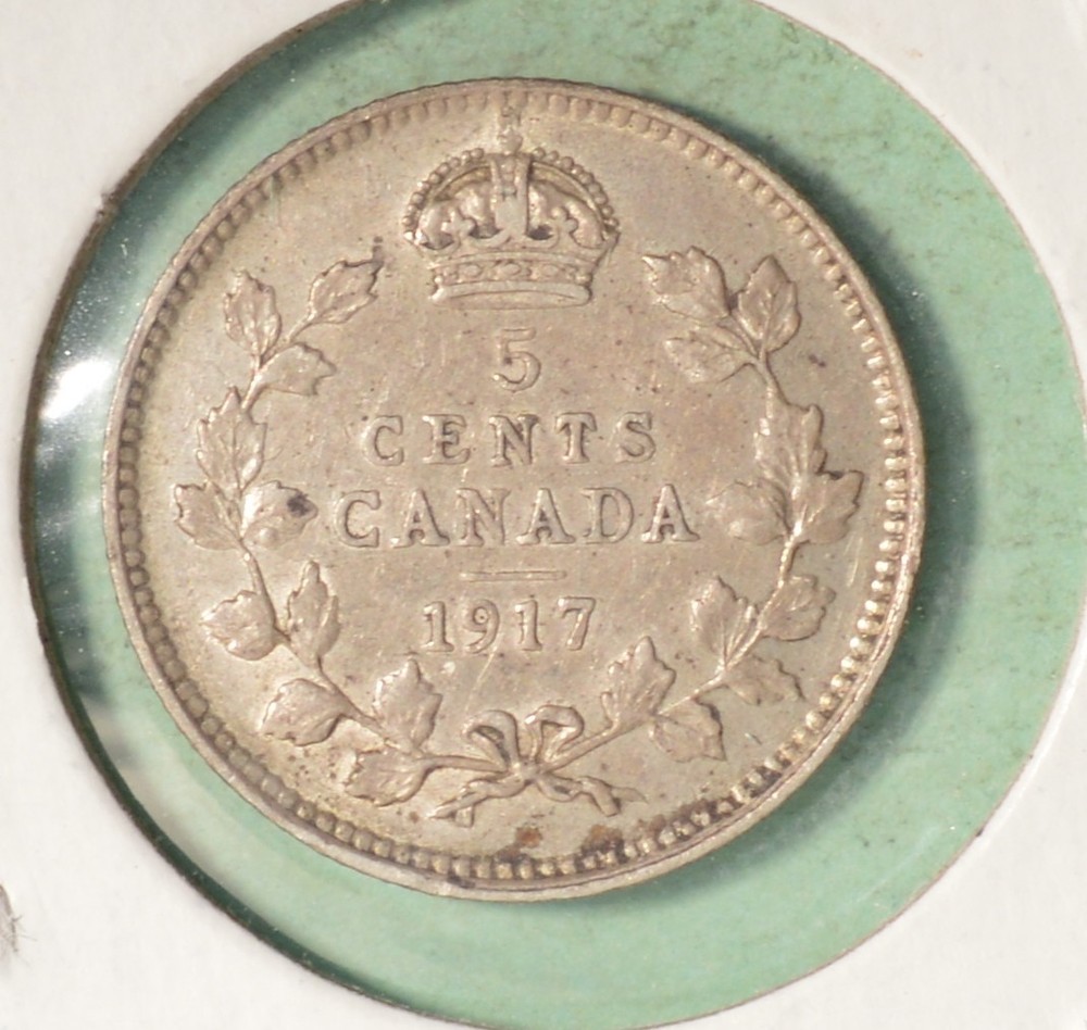 1917 - Canada Silver Five Cents - INV#C-95