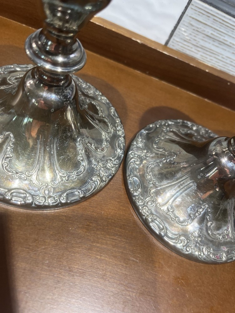 Gorham CHANTILLY Silver Plate Candlestick Holders YC3004 Pair