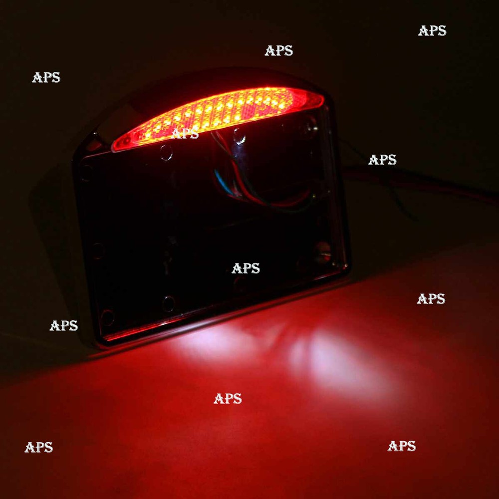Motorcycle License Plate LED Tail Light Horizontal Mount Bracket Holder Custom
