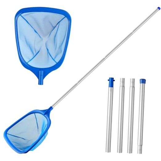 Tavaleu Pool Skimmer Net,Deep Pool Leaf Net with Reinforced Frame, Large Blue