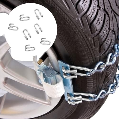 10 Pack Tire Chains Hooks Snow Heavy Duty 1/4" Cross Chains Hook Stainless