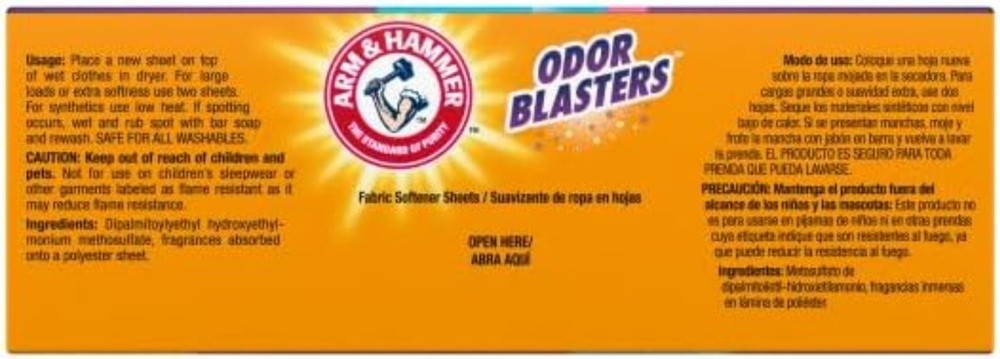 Odor Blaster Dryer Sheets - Fresh Burst, 120 Count for Softness & Static Control
