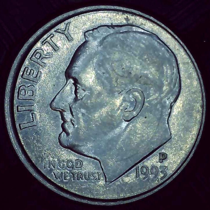 1993 P Dime error collar clash