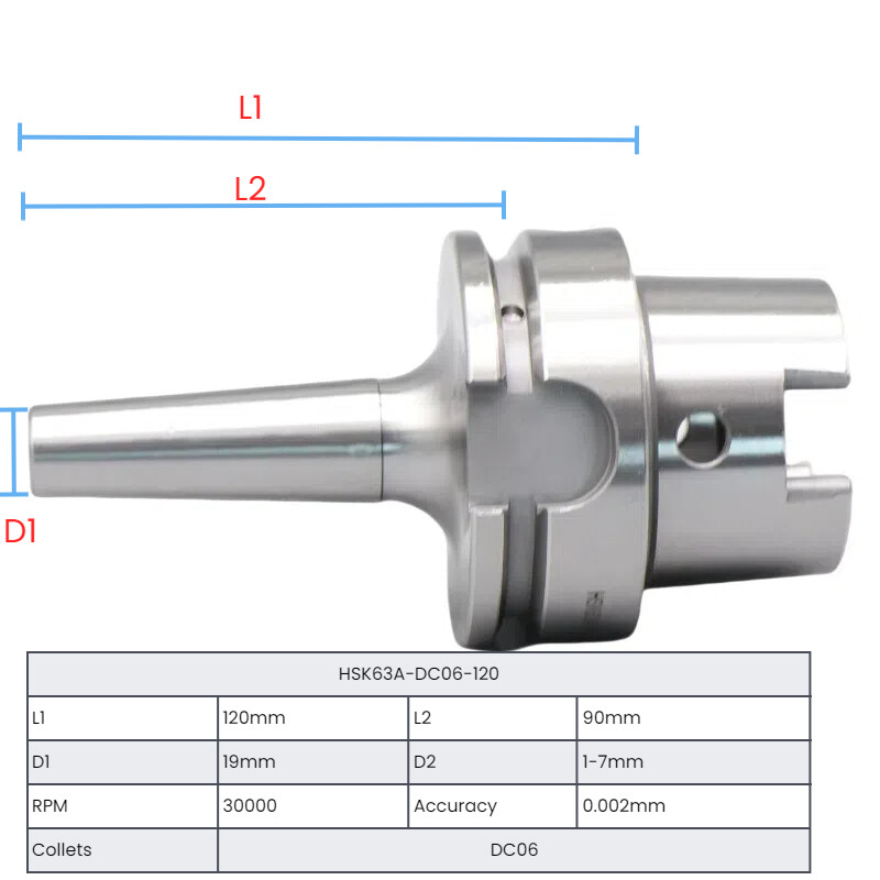 HSK63A DC06 120L Pull-back Tool Holder HSK63A Tool Holder Quick Release