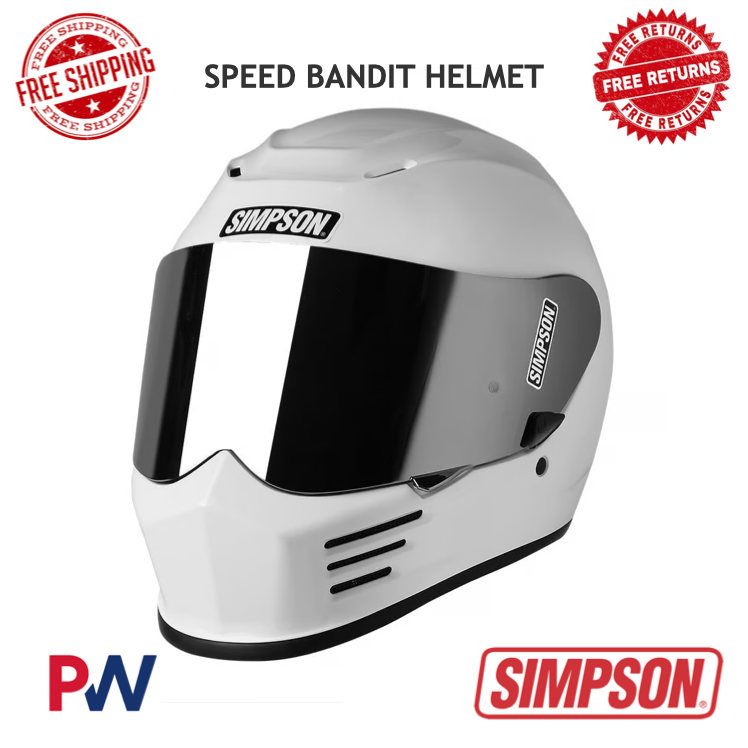 Simpson Motorcycle Speed Bandit Helmet Large - White #SPBL1