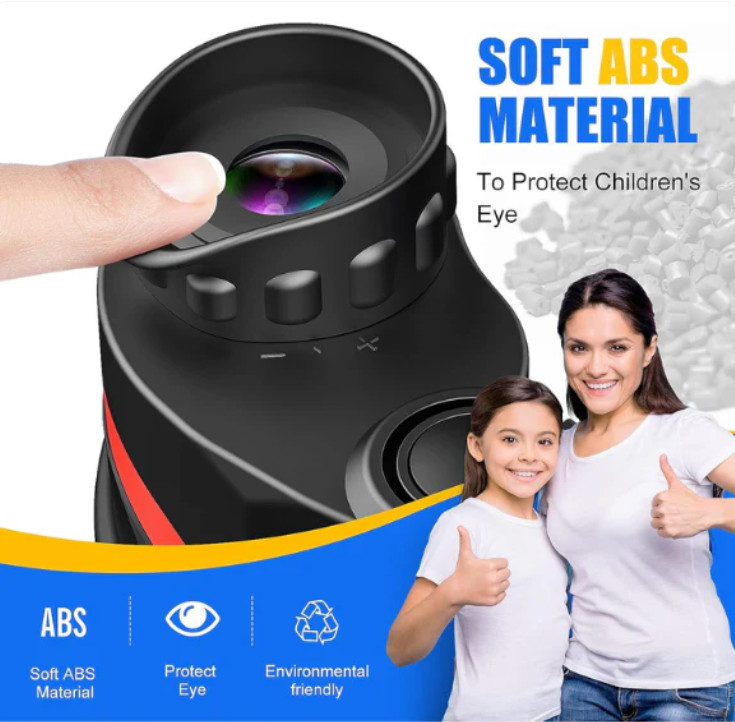 LET'S GO! Binocular for Kids, Compact High Resolution Shockproof Binoculars Red