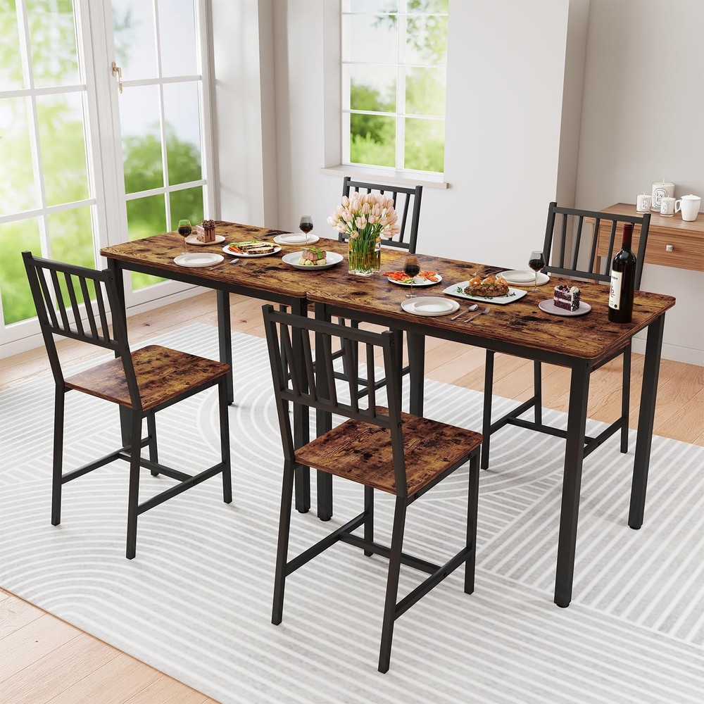 Small Space 3 Piece Dining Table Set for 2, Compact Kitchen Table Set with 2 ...