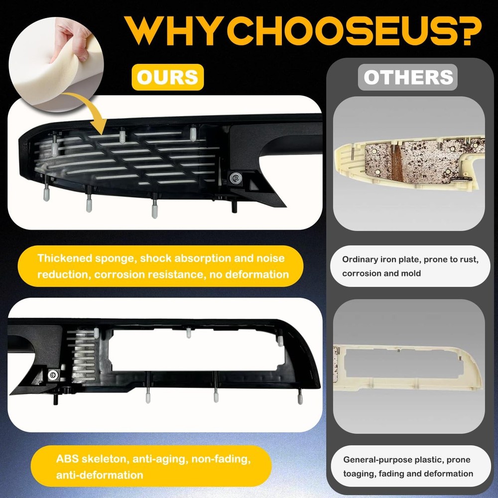 80994 Front Driver & Passenger Side Armrest & Side, Black