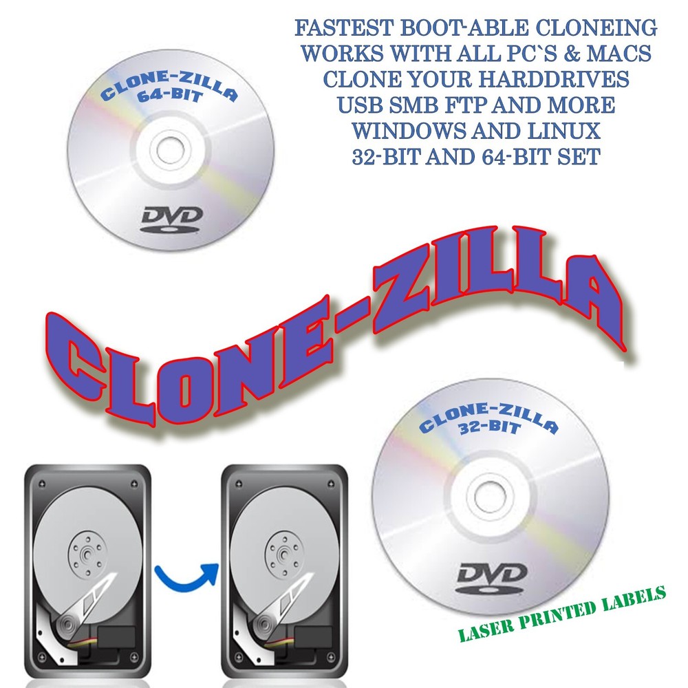 CloneZilla Fastest Cloning Possable AMD64 & i486 Bootable CD-ROM Set | USA !!!!!