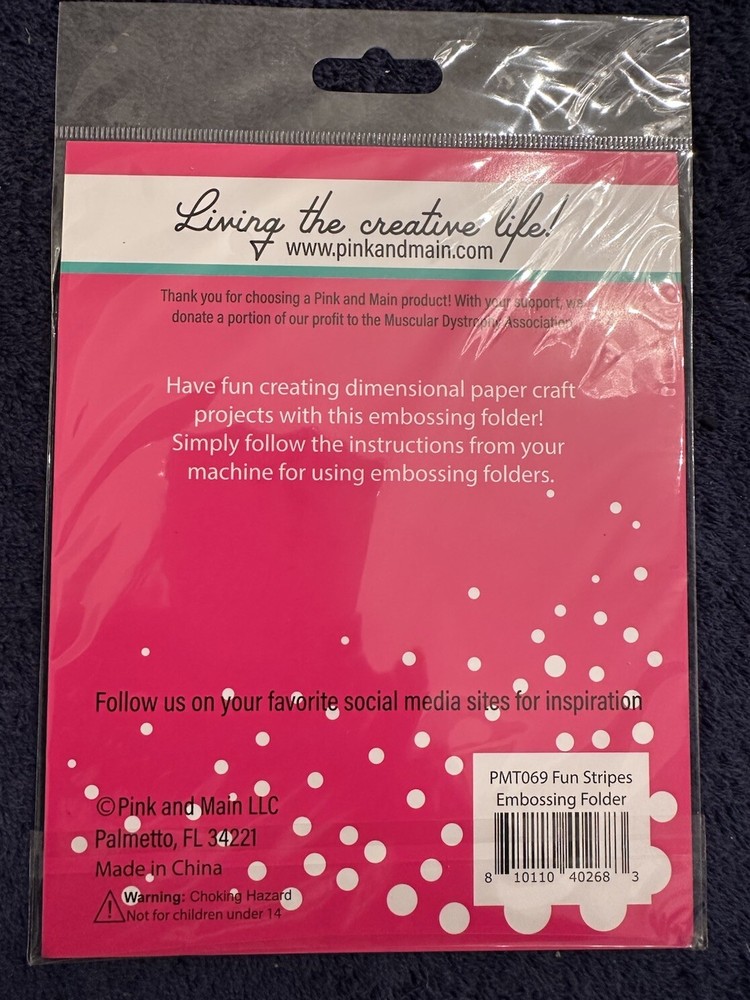 Pink & Main Fun Stripes Embossing Folder