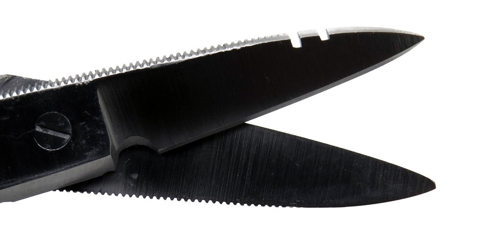 Multi-Purpose Electrician Black Scissors 5.25" Cutting Stripping Wires Tools