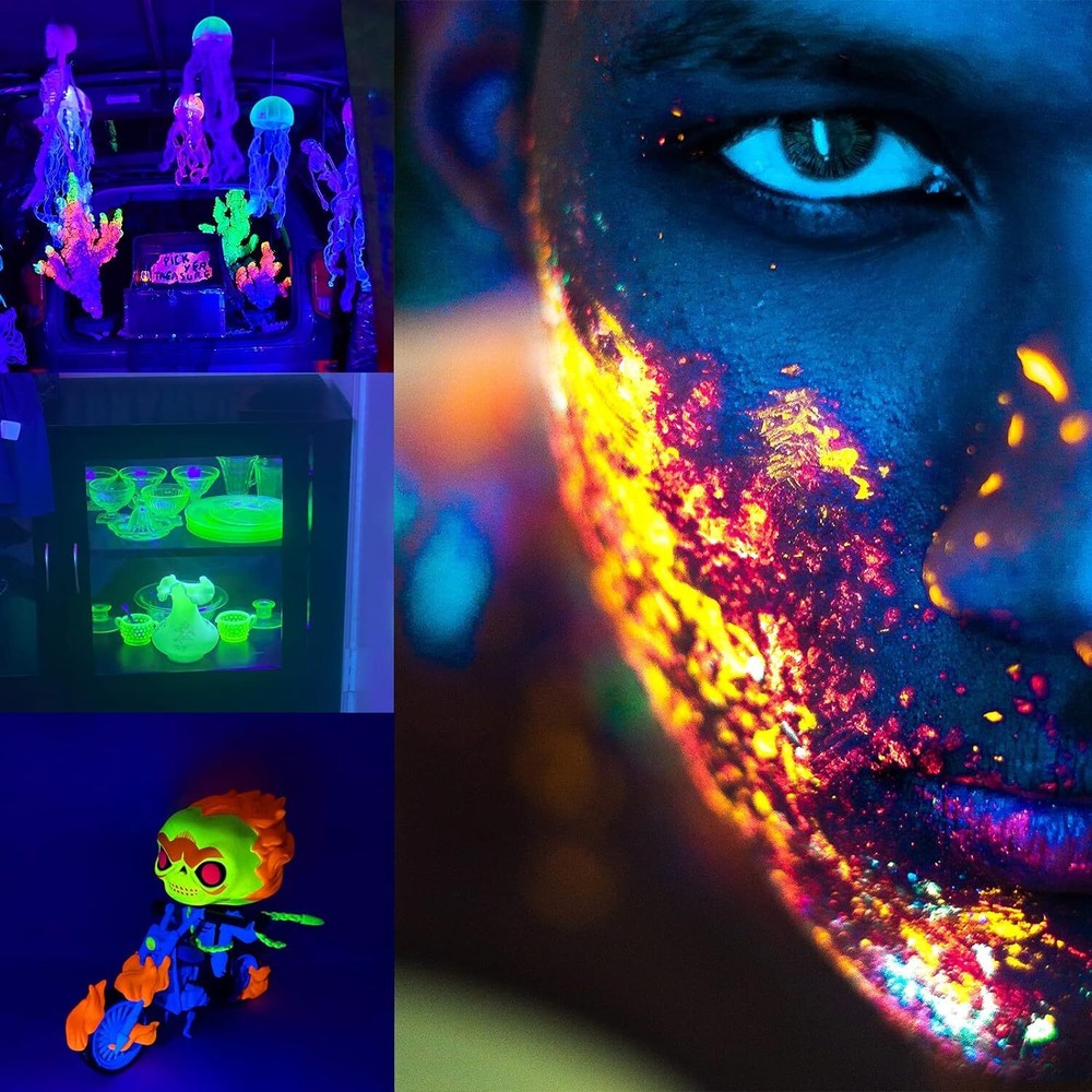 USB Black Light Bar 10W 1Ft Upgraded UV LED Blacklight Strip Lights Small Blac