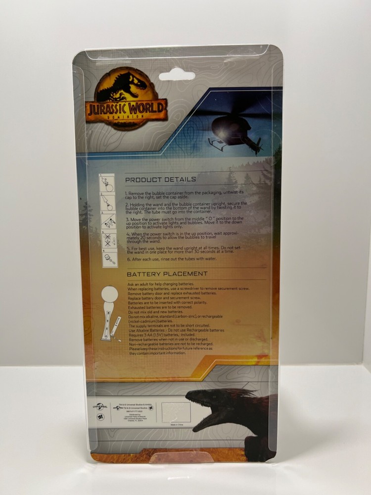 Universal Studios Jurassic World Amber Bubble Wand
