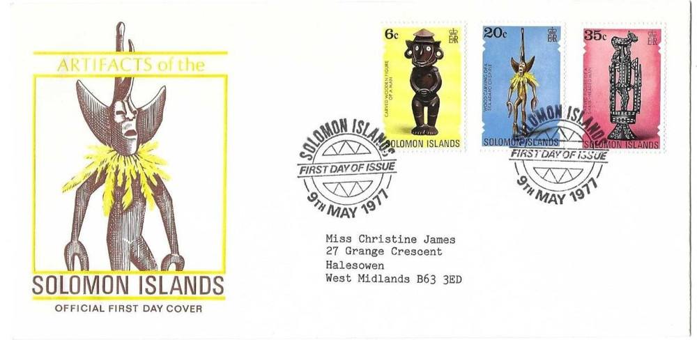 Solomon Isles  Comm/FDC  - Artifacts - 1977  (CW166)