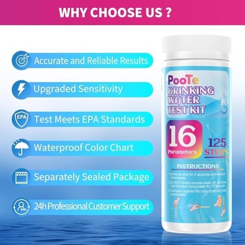 21-in-1 Water Testing Kit - Accurate Test Strips for pH, Chlorine, Lead & More