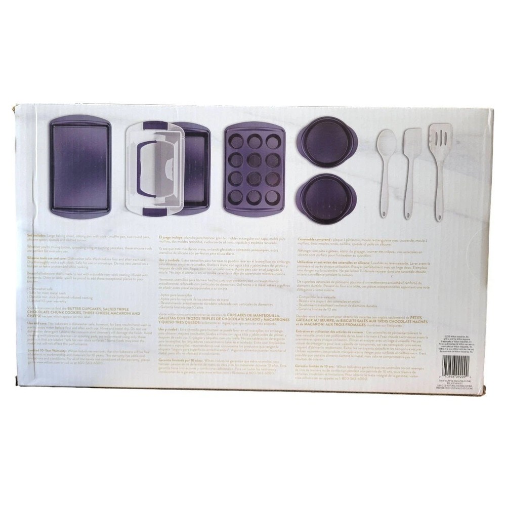 Wilton 9 Piece Nonstick Bakeware & Kitchen Tools Set, Diamond-Infused Baking NIB