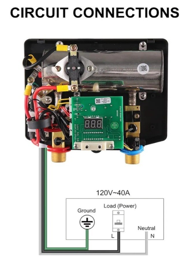 Camplux RV Tankless Water Heater Electric 3.5kW 120V Self Modulating WHITE