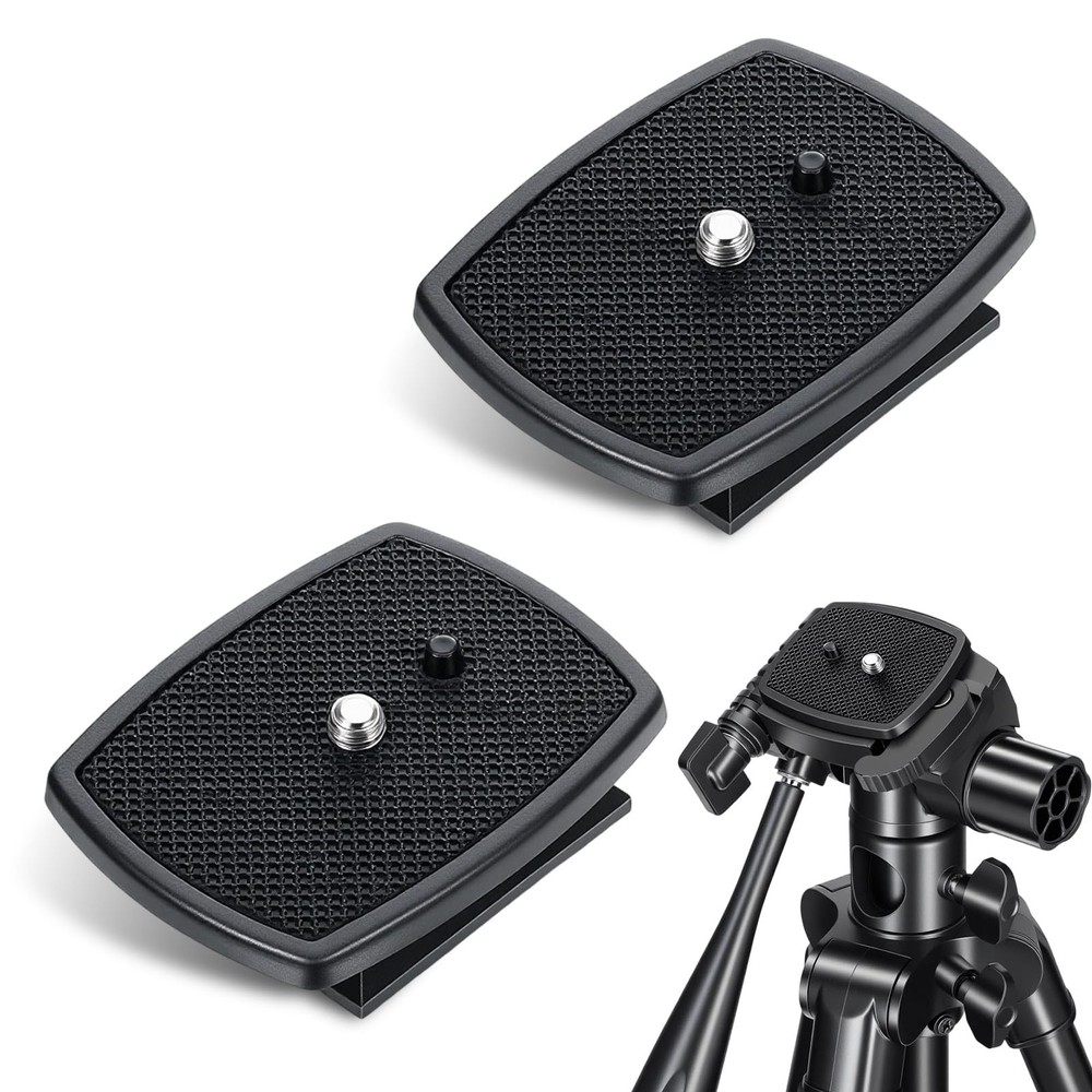 2 Pack Camera Quick Release Plate 63x48mm Universal Tripod Adapter Mount