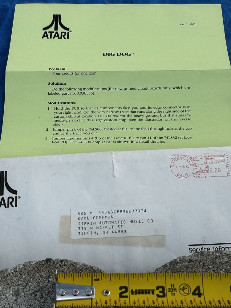 Atari Dig Dug Problem Fix Solution Arcade Circuit Board Drawing Game Paper