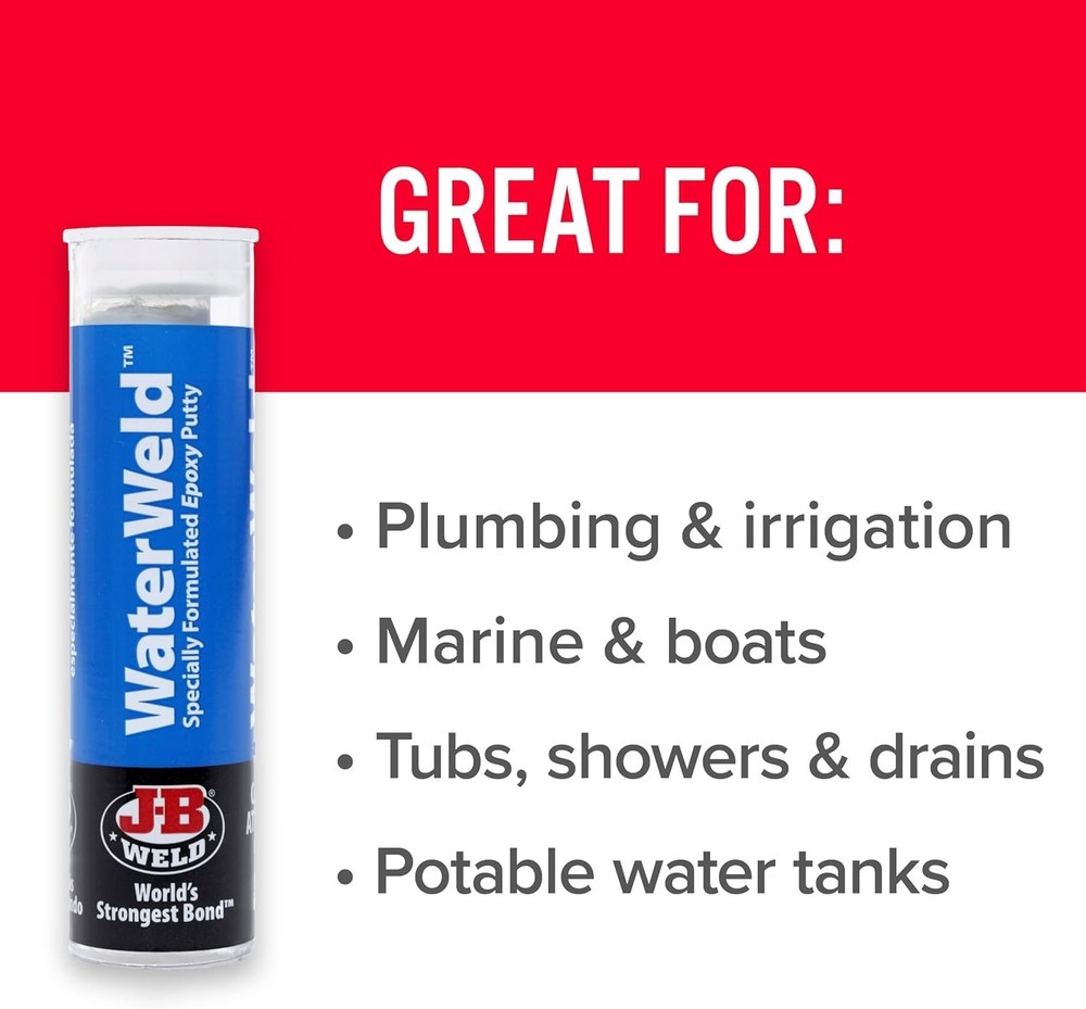 WaterWeld, 1 Hour Cure, Epoxy Putty Stick - 2 Pack, Off-White