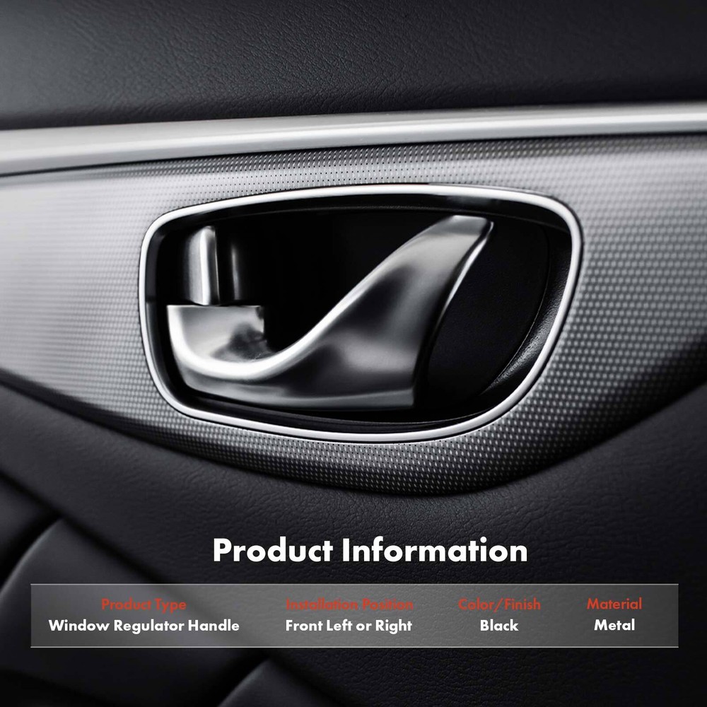 Front Side Black Window Regulator Handle for Peterbilt 378 1990-1998 330 357 385