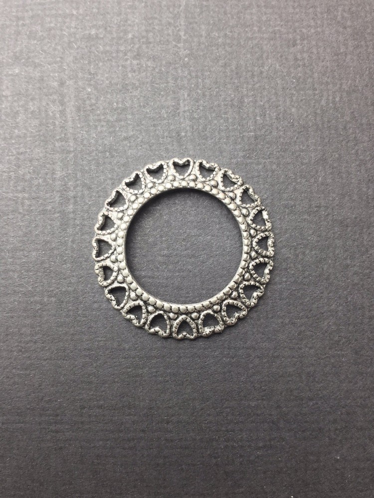 13754 2 Pc Matte Silver Oxidized Victorian Filigree Jewelry Finding